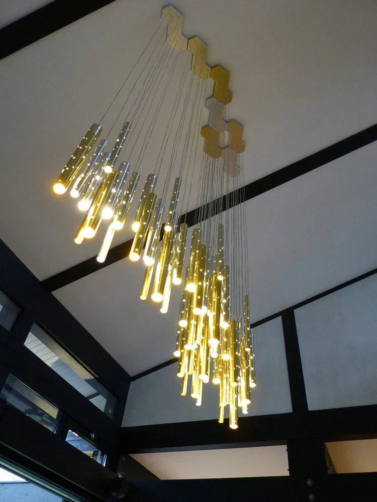 Afralia™ Modern Cylinder Ceiling Chandelier for Home, Living Room, and Bar Lighting