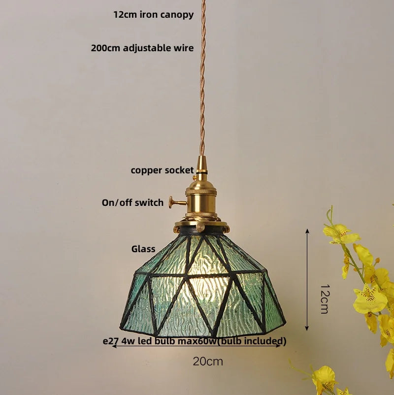 Afralia™ Tiffany Style Glass LED Pendant Lights for Dining Kitchen Restaurant Hallway