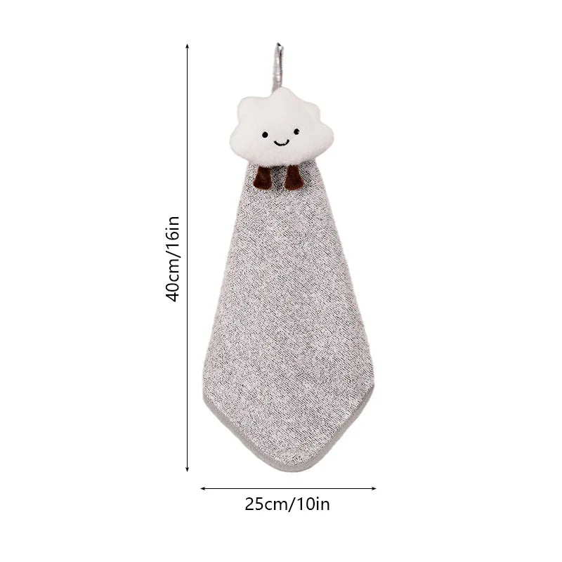 Afralia™ Cloudy Day Hand Towel - Antibacterial Bamboo Charcoal Fiber Kitchen & Bath Soft Towel