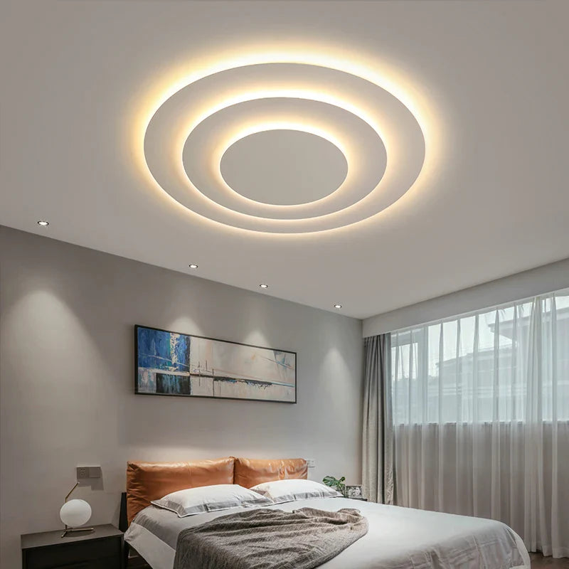 Afralia™ Nordic Corrugated Bedroom Chandelier Modern Flush Mount Ceiling Light