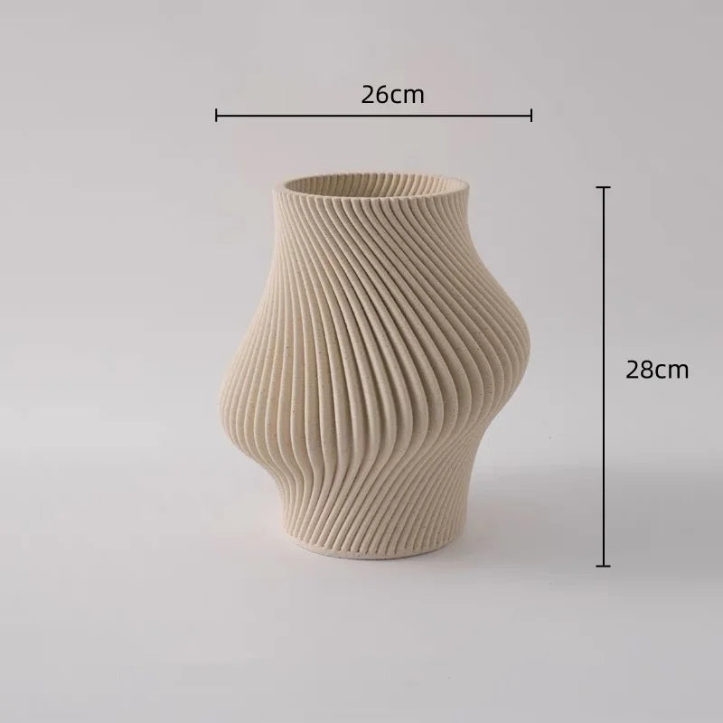 Afralia™ Geometric Folding Ceramic Flower Vase Home Decor Handicrafts