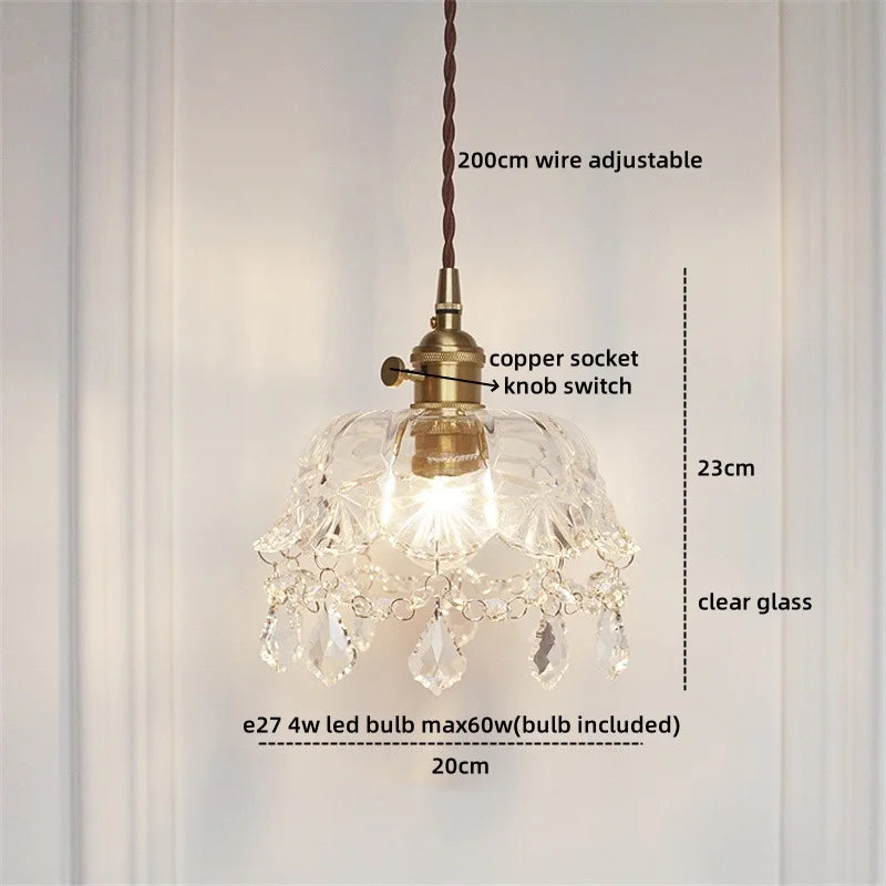 Afralia™ Crystal Glass LED Pendant Lamp - Modern Luxury Hanging Light Fixtures