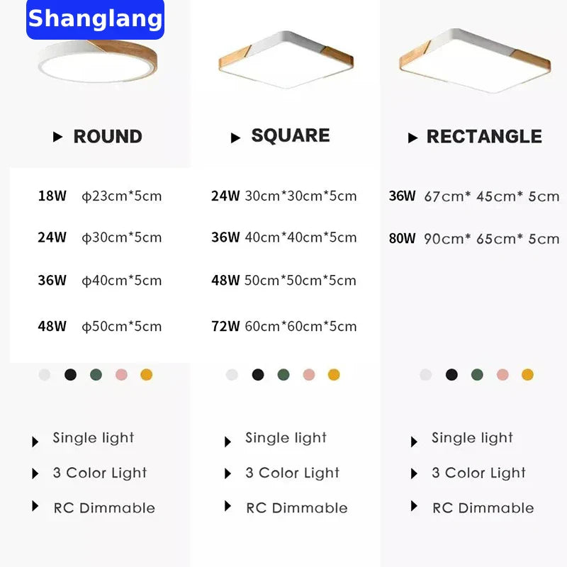 Afralia™ Wood Ceiling Light Modern Ultra-Thin Surface Mount Fixture for Living Room & Balcony