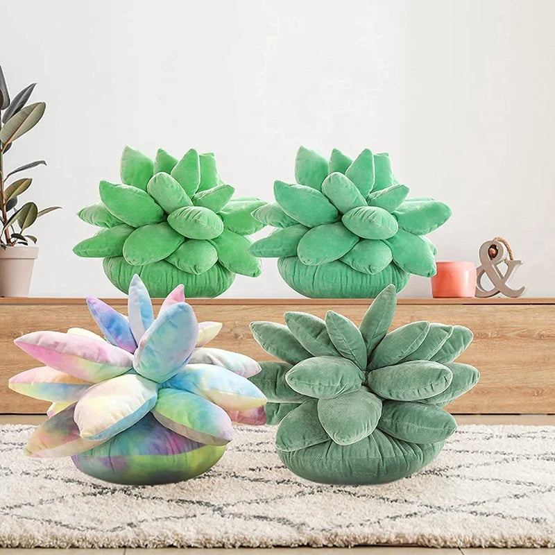 Afralia™ 3D Succulent Cactus Pillow Plush Cushion for Living Room Decor