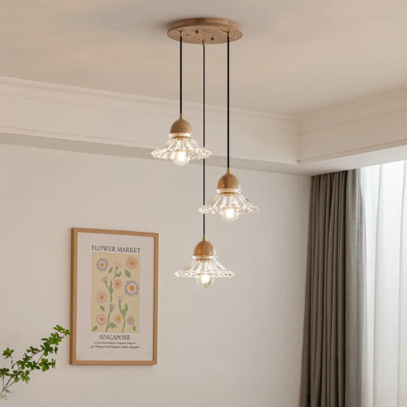 Afralia™ Wooden LED Pendant Lamp: Modern Japanese Nordic Chandelier for Home Decor