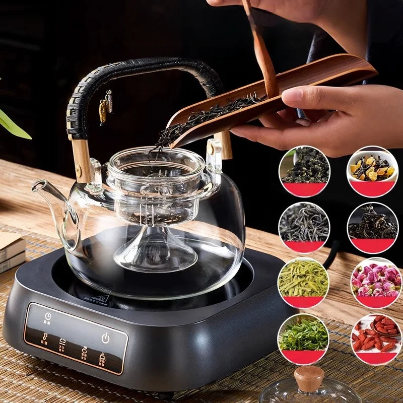 Afralia™ Glass Teapot: Thickened Transparent Kung Fu Tea Set, Perfect for Tea and Coffee.