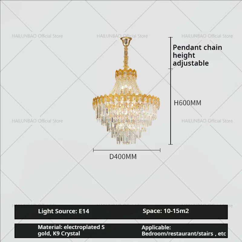 Afralia™ Hollow Crystal Chandelier: High Post Modern Luxury for Duplex Living Room