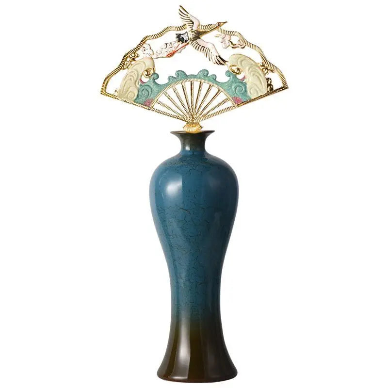 Afralia™ Chinese Ceramic Vase: Light Luxury Living Room Decor Shelf Accent