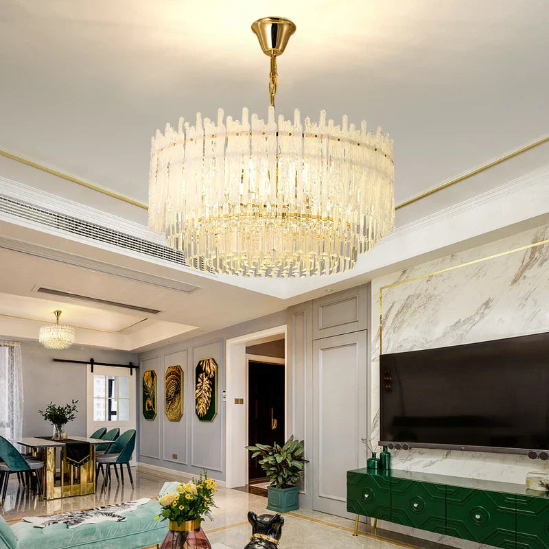 Afralia™ Crystal Glaze Ceiling Chandeliers: Nordic Luxury for Home Dining Room