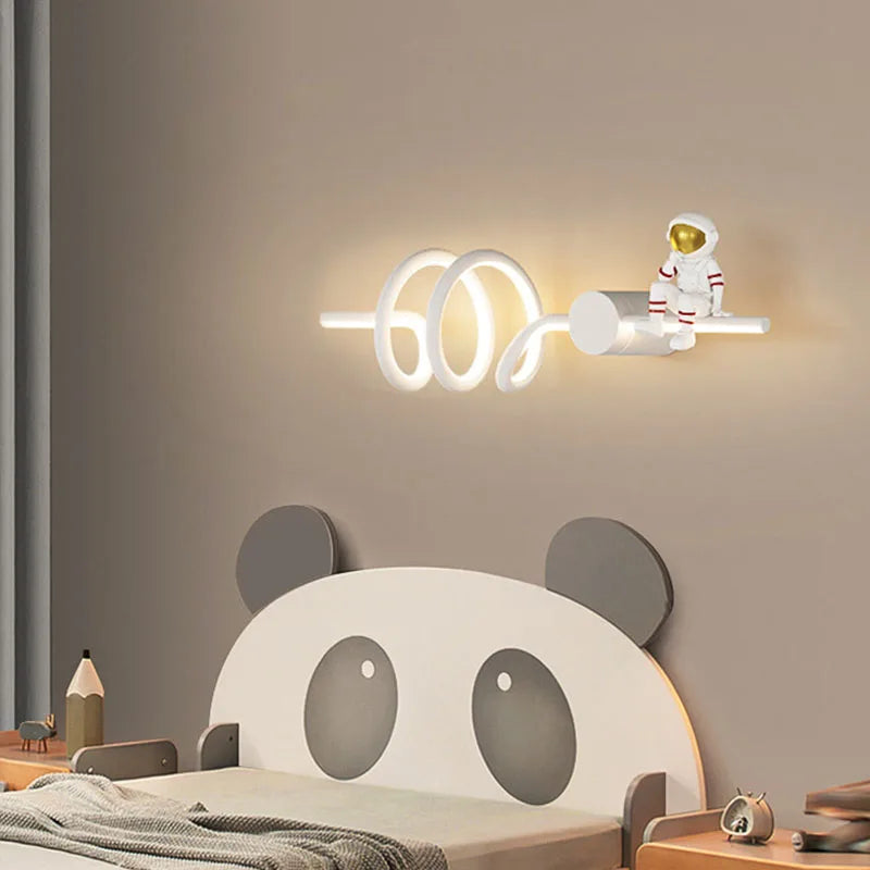 Afralia™ Astronaut Cartoon LED Wall Lamp for Modern Home Decor