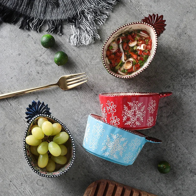 Afralia™ Japanese Style Hand-painted Seasoning Dishes & Soy Sauce Bowls