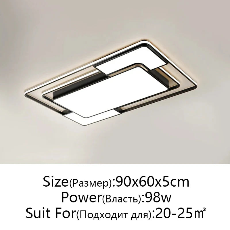 Afralia™ Modern Black Chandelier Ceiling Lamp for Living Room Bedroom Dining Room