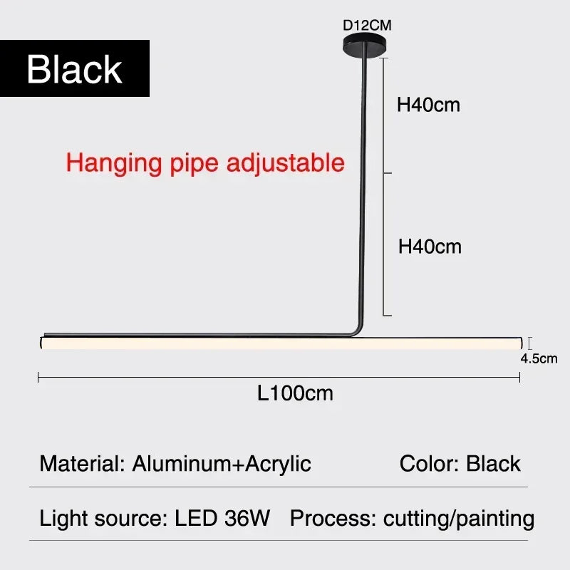 Afralia™ Modern Black LED Pendant Chandelier for Home Decor & Lighting