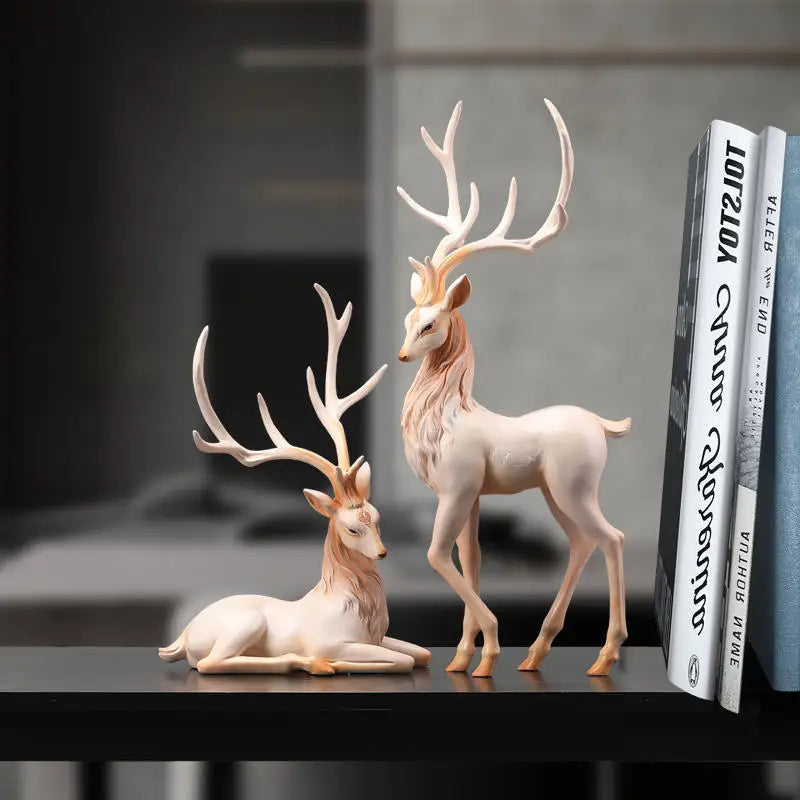Afralia™ Resin Reindeer Sculpture: High-End Elk Figurine for Luxury Home Decor