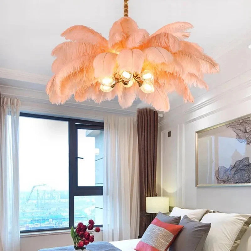 Afralia™ Bohemian Feather Pendant Light - Nordic LED Ceiling Chandelier