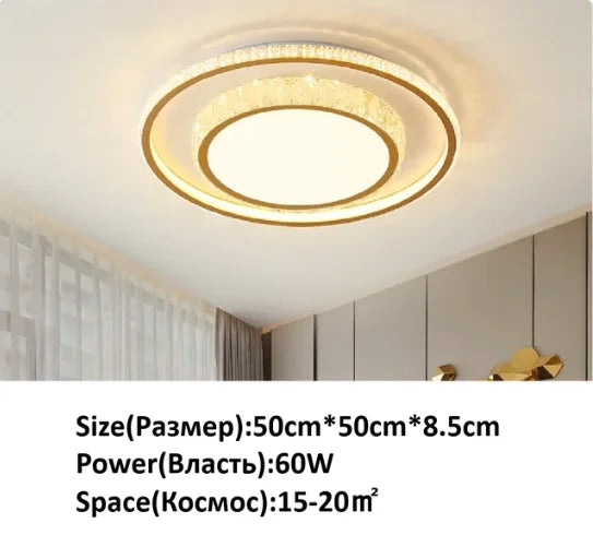 Afralia™ Crystal Luxury LED Ceiling Chandelier for Living Dining Bedroom & Salon
