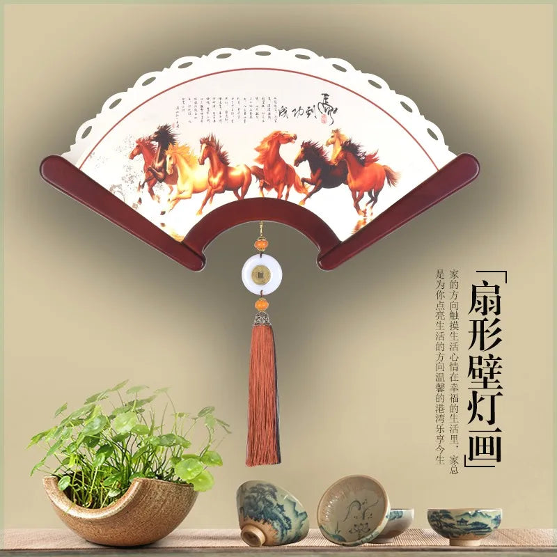 Afralia™ Fan-shaped Wood LED Wall Lamp for Bedroom & Living Room