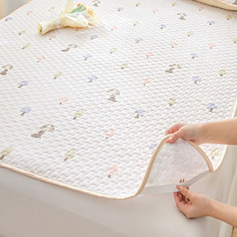 Afralia™ Floral Latex Cooling Mattress Set, Multi-Layer Soft Cushion, Breathable & Quick Cooling