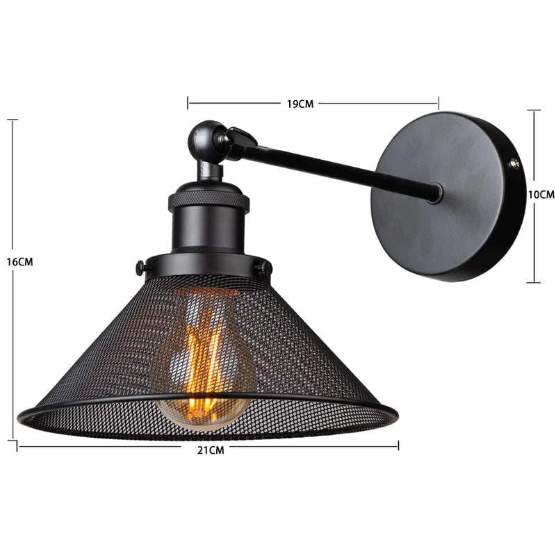 Afralia™ Wire Cage Wall Sconces Lighting Fixtures, Industrial Edison Style, Black Finish