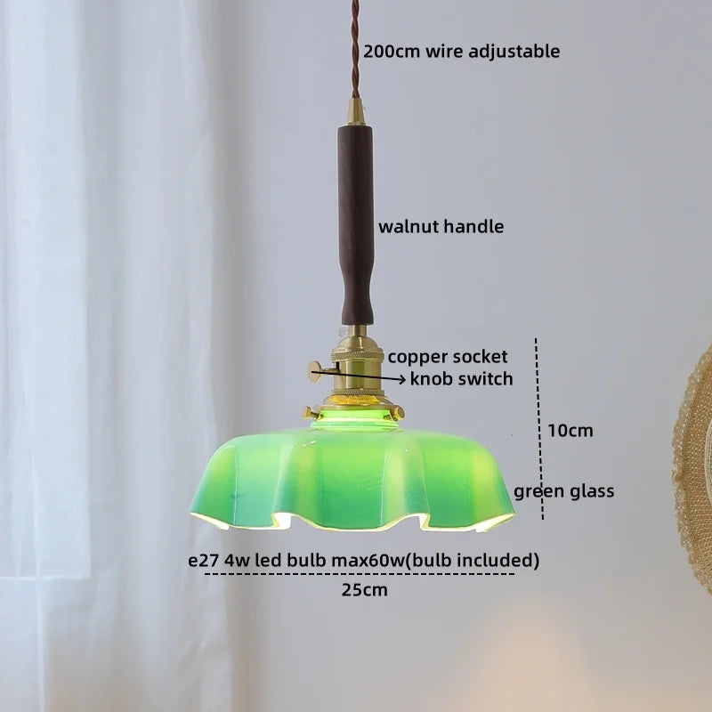 Afralia™ Blue Glass LED Pendant Lamp for Dining Living Room Bedroom