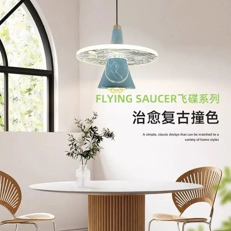 Afralia™ LED Flying Saucer Chandelier Modern Pendant Light for Dining Bedroom - Frisbi Italy Designer