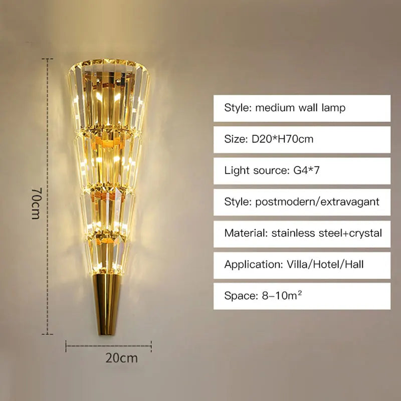 Afralia™ Nordic Crystal LED Wall Lamp - Golden Luxury for Bedroom and Living Room