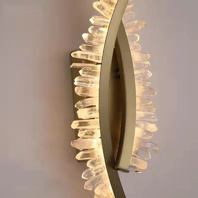 Afralia™ Crystal Gold Metal Wall Light: Luxury Stainless Steel Sconce for Home Decor