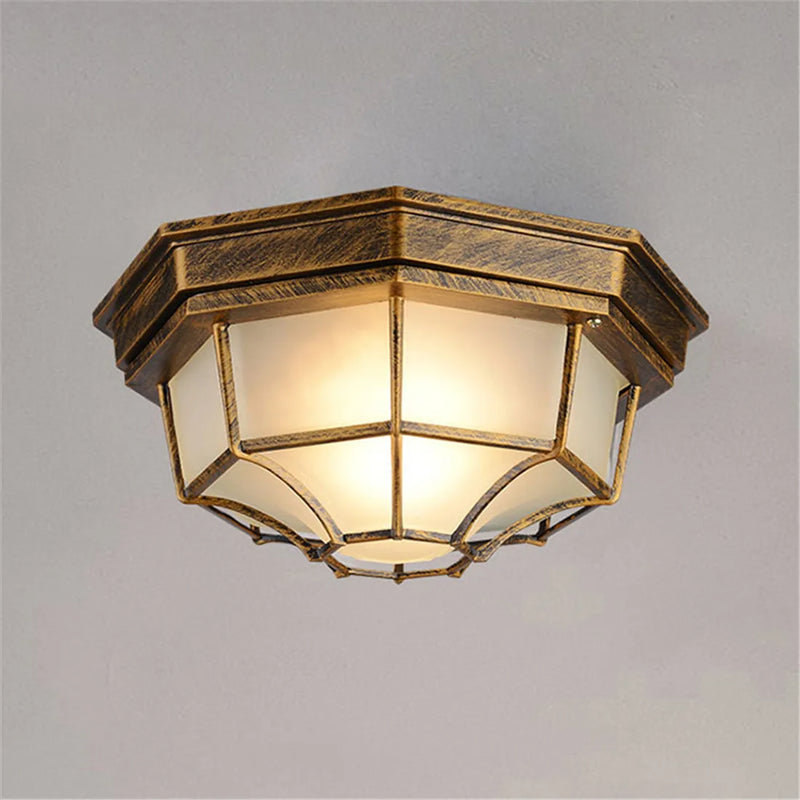 Afralia™ Outdoor Black Bronze Ceiling Light for Pathway & Balcony Lighting