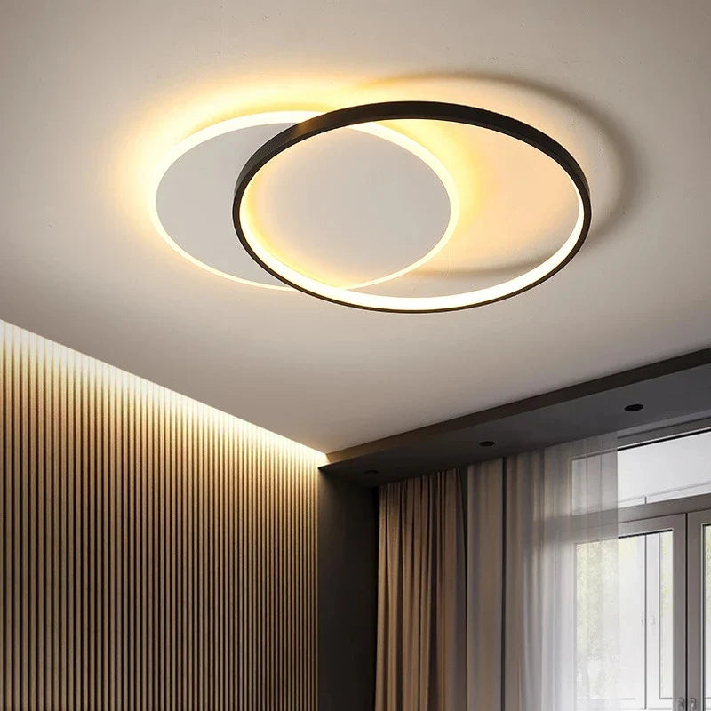 Afralia™ Minimalist LED Ceiling Lamp Ring Chandelier for Bedroom Living Room Study Loft