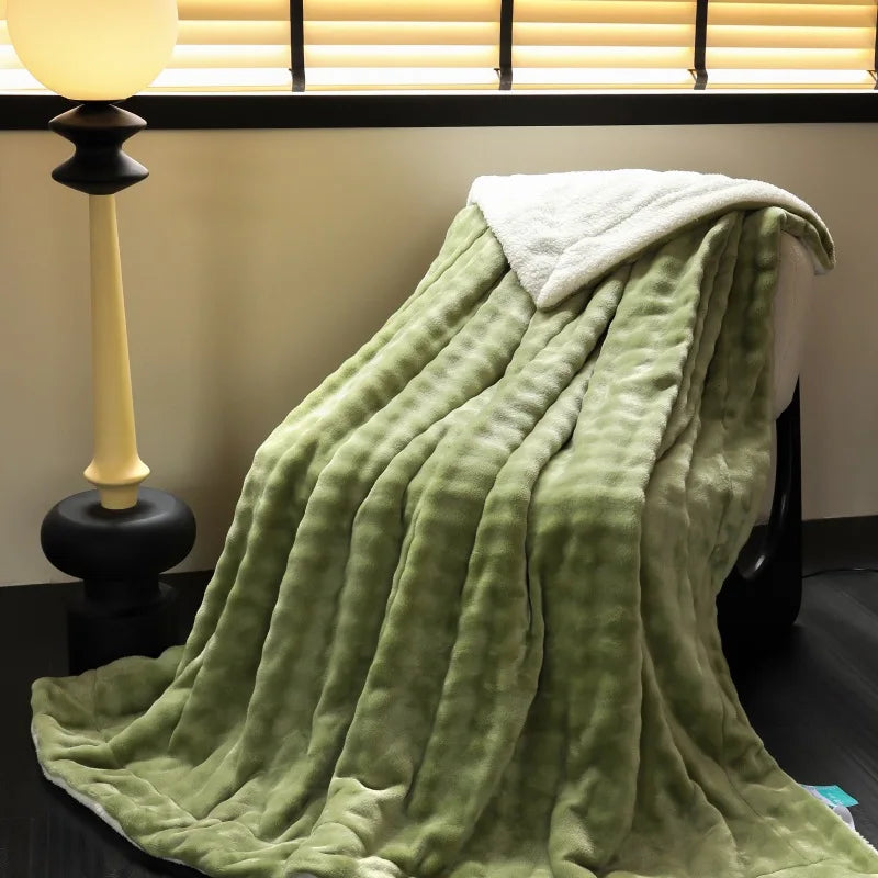 Afralia™ Flannel & Lamb Wool Blanket: Versatile, Thick for Autumn & Winter.