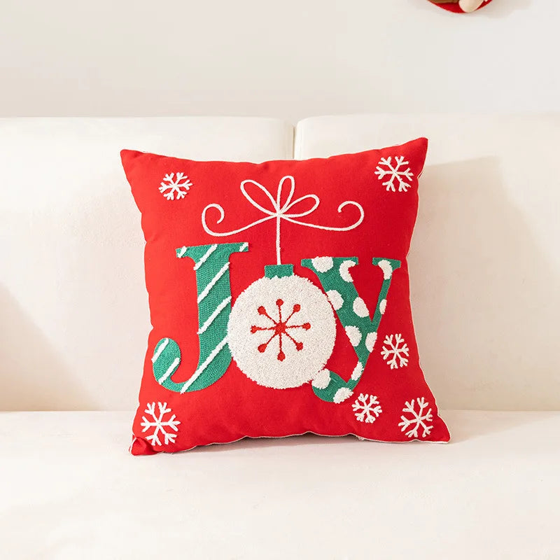 Afralia™ Embroidered Christmas Pillow Cases for Festive Decor