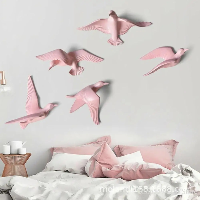 Afralia™ Seagull Bird Laser Cube Wall Decor for Living Room, TV Background, Home Decoration