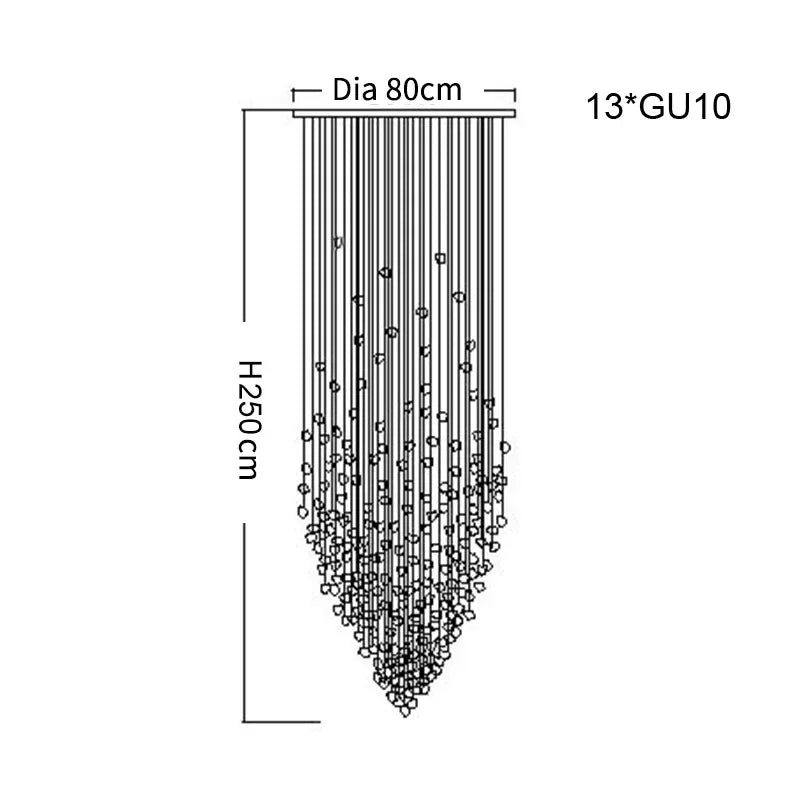 Afralia™ Stone Crystal LED Chandelier: Modern Luxury Lighting for Home Staircase, Living Room, Hallway