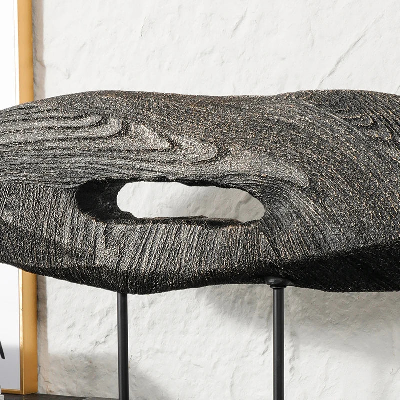 Afralia™ Tree Hole Resin Statue - Wood-grain Geometric Decorative Figurine