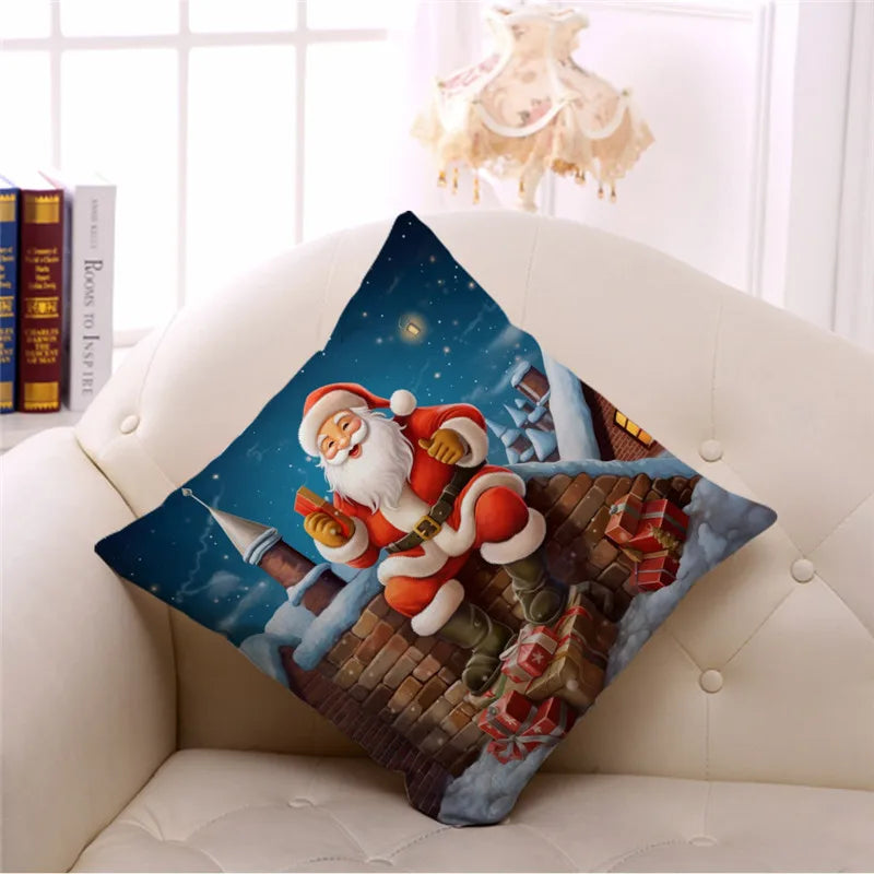 Santa Claus Print Christmas Pillowcase by Afralia™ - Festive Home Decor for Sofa & Car