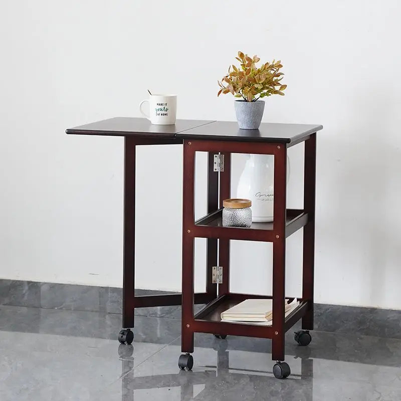 Afralia™ Rolling Casters End Table | Retro Coffee Table | Modern Industrial Side Table