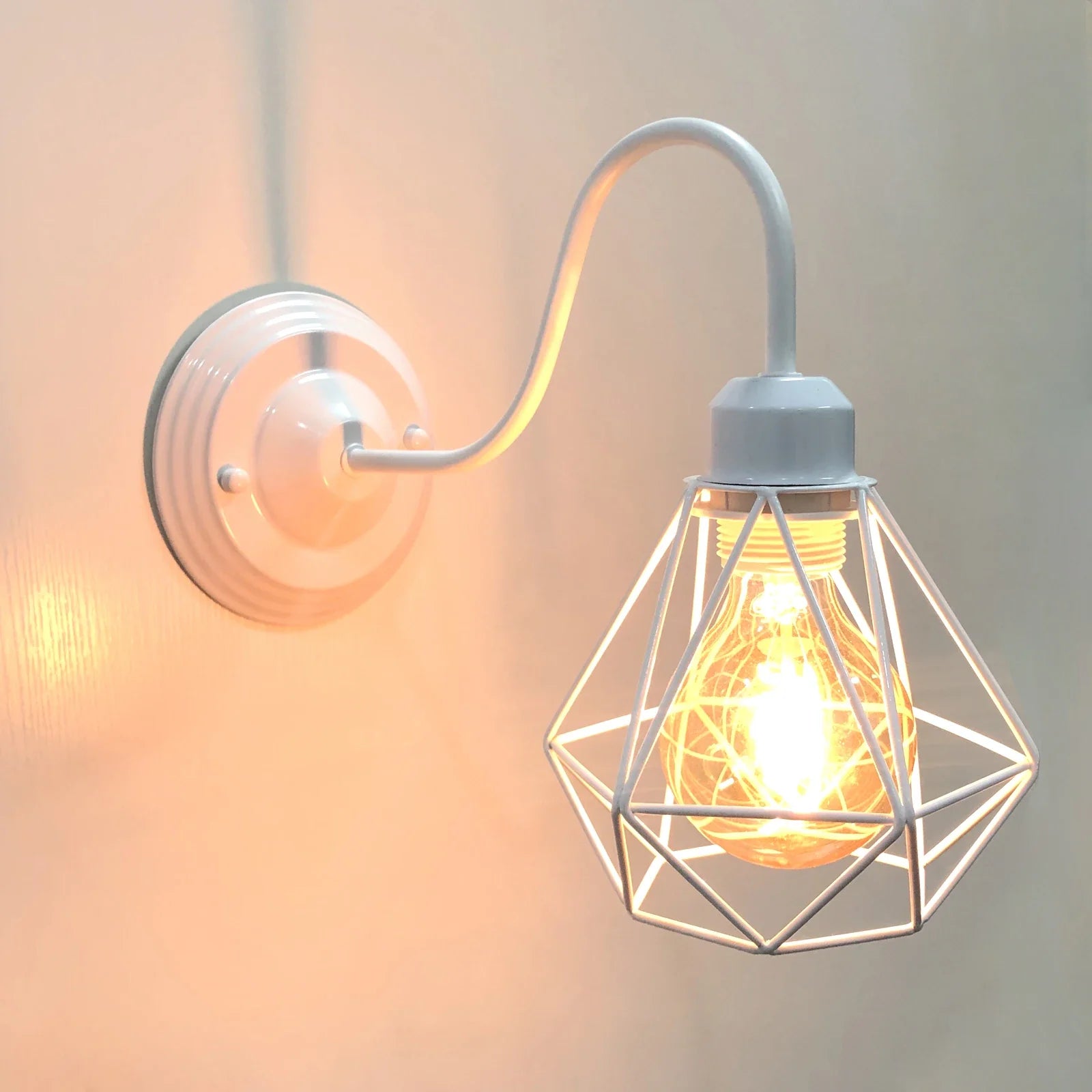 Afralia™ Industrial Cage Wall Lamp Vintage Retro Loft LED Sconce E27