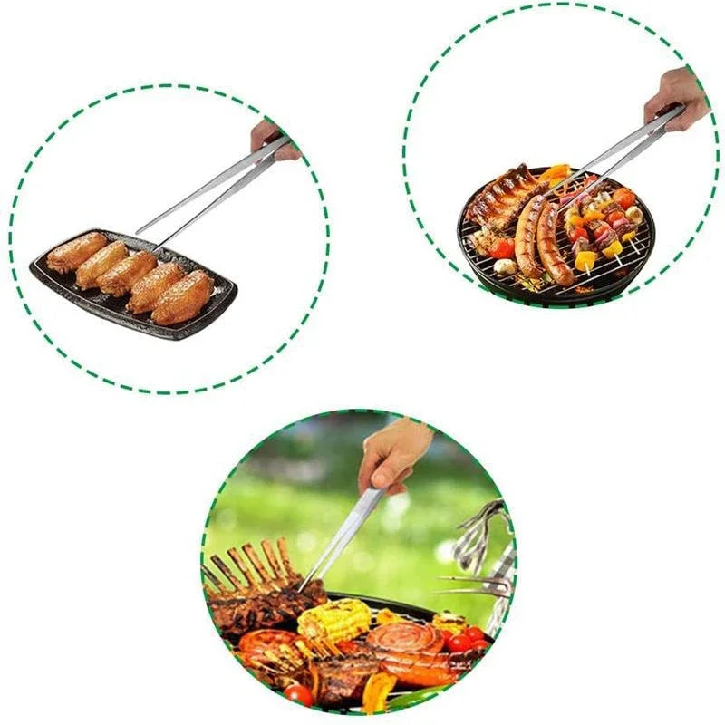 Afralia™ BBQ Tongs: Stainless Steel Churrasco Cooking Clip for Buffet & Restaurant