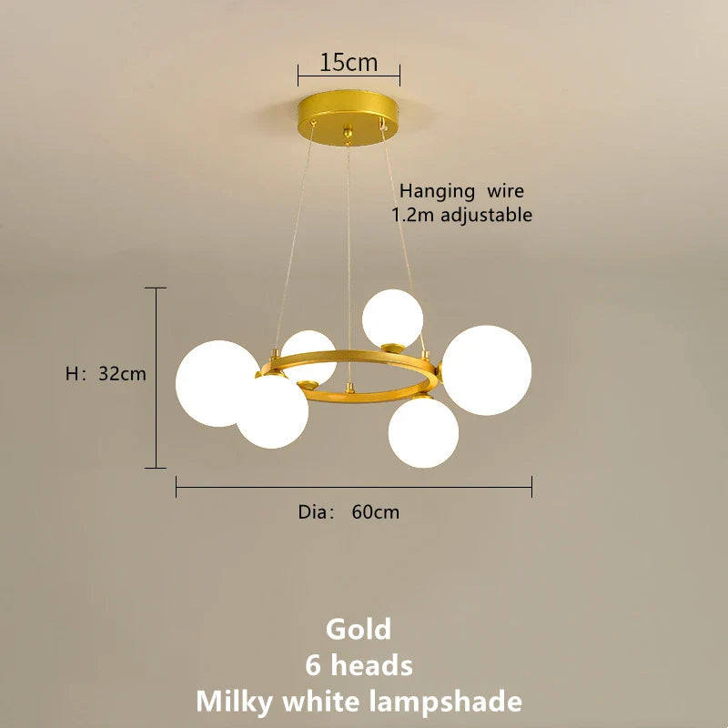 Afralia™ Magic Beans Glass Ball LED Ceiling Chandelier for Home Decor Lighting