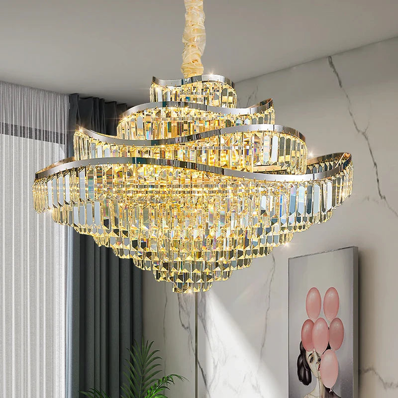 Afralia™ Crystal Chandelier LED Lighting for Luxury Living Room, Bedroom, Dining Room