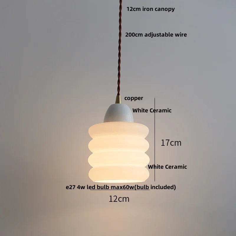 Afralia™ White Glass E27 LED Pendant Light Fixture Modern Adjustable Hanging Lamp