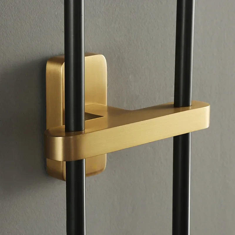 Afralia™ Smokey Gray Glass Linear Brass LED Wall Lights