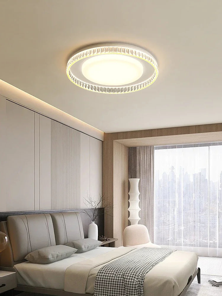 Afralia™ Modern Round Ring LED Chandelier for Bedroom, Living Room, Kitchen - Luxury White Design