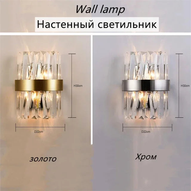 Afralia™ Luxury K9 Crystal Ceiling Chandelier LED Pendant Light for Living Room Bedroom Kitchen