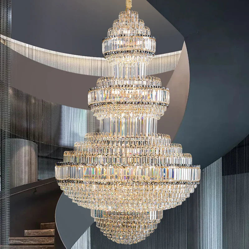 Afralia™ Crystal Villa Chandelier: Luxe European Duplex Hall Lighting - Elegant Living Room Decor