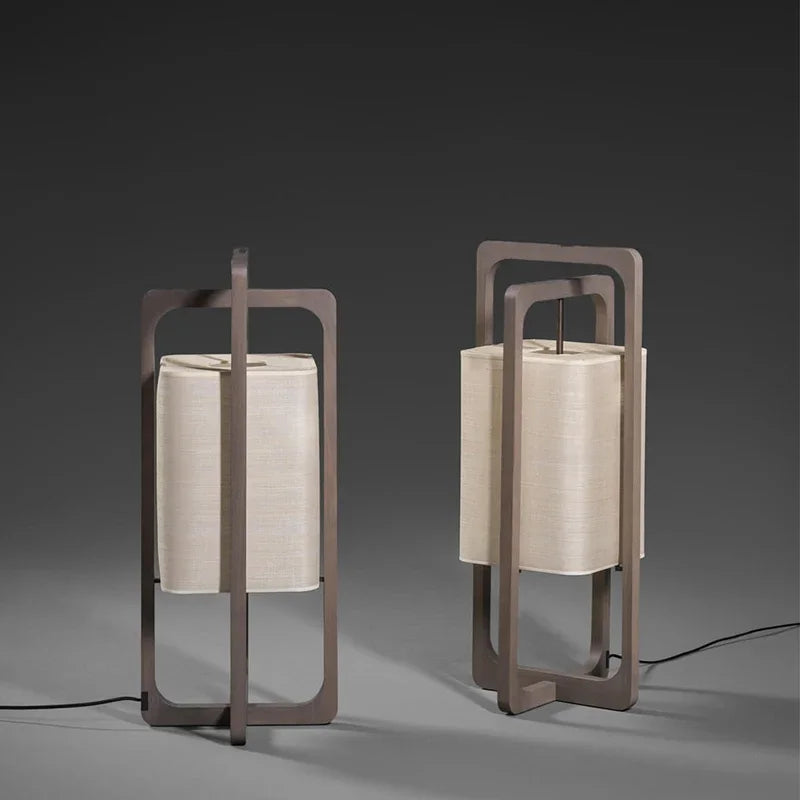 Afralia™ Minimalist Fabric Art Wood Floor Lamp LED E27 for Home Decor, Study, Teahouse, Bedroom