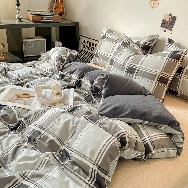 Afralia™ Soft Washed Japanese Style Queen Quilt Cover Set - Skin-friendly & Cozy