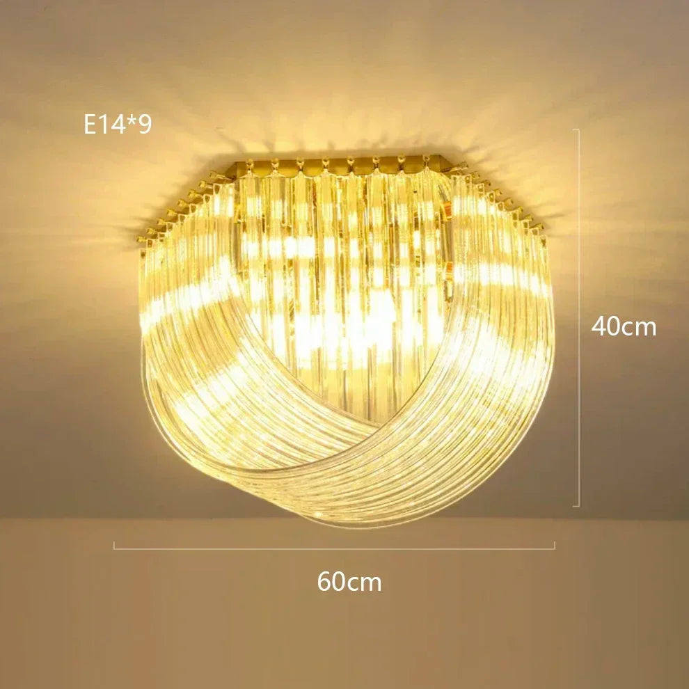 Afralia™ Modern Bent Glass Tube Chandelier - Nordic Art Designer Hanging Lamp