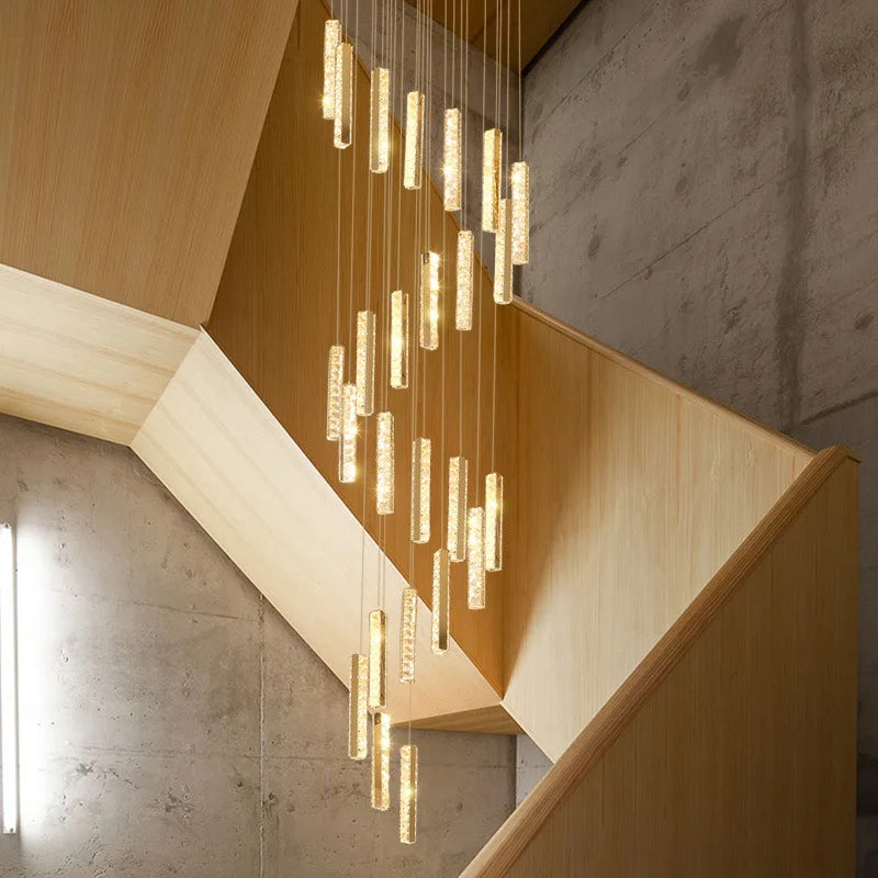 Afralia™ Large Crystal Luxury Chandelier for Living Room Dining Hall Stair Suspension