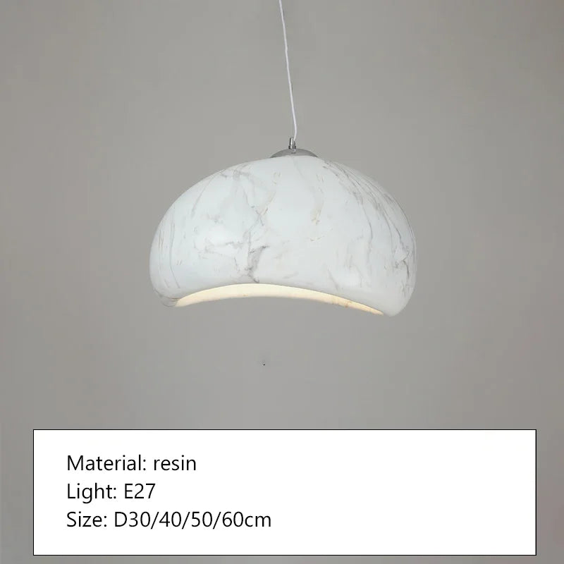 Afralia™ Marble Wabi Sabi Chandelier LED Pendant Lamp for Home Decor